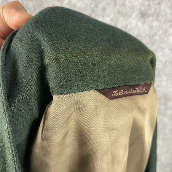 Vintage Culwell & Son Wool Blazer Sport Coat Mens 42R Green Gold Button 80s - Picture 16 of 16